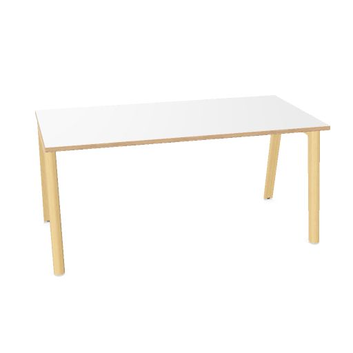 NOVA WOOD Schreibtisch | 1200 - 1800 mm, Massivholz-Gestell, Melamin