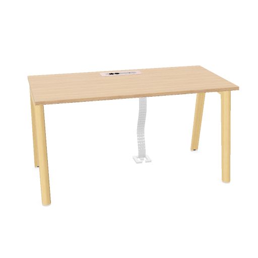 NOVA WOOD Schreibtisch | 1200 - 1800 mm, Massivholz-Gestell, Melamin