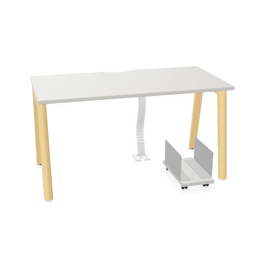 NOVA WOOD Schreibtisch | 1200 - 1800 mm, Massivholz-Gestell, Melamin