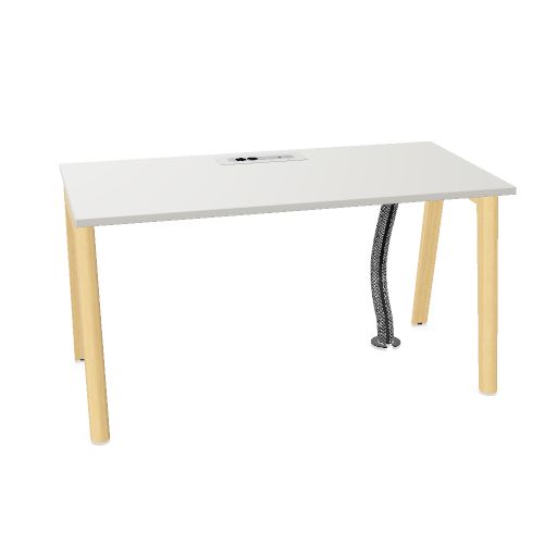 NOVA WOOD Schreibtisch | 1200 - 1800 mm, Massivholz-Gestell, Melamin