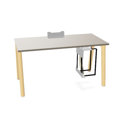 NOVA WOOD Schreibtisch | 1200 - 1800 mm, Massivholz-Gestell, Melamin