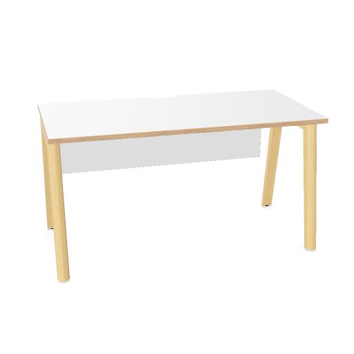 NOVA WOOD Schreibtisch | 1200 - 1800 mm, Massivholz-Gestell, Melamin