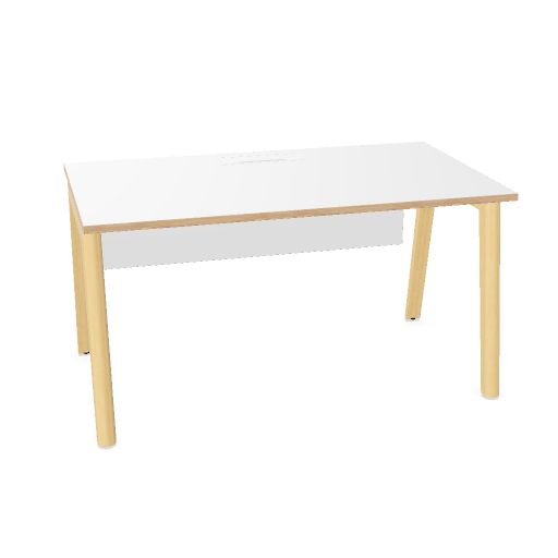 NOVA WOOD Schreibtisch | 1200 - 1800 mm, Massivholz-Gestell, Melamin