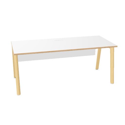 NOVA WOOD Schreibtisch | 1200 - 1800 mm, Massivholz-Gestell, Melamin