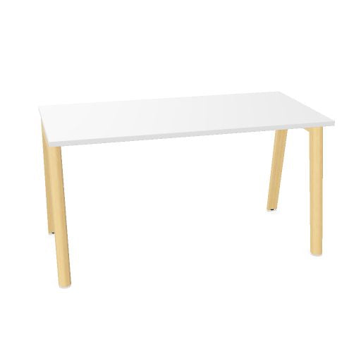 NOVA WOOD Schreibtisch | 1200 - 1800 mm, Massivholz-Gestell, Melamin