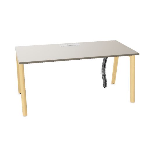 NOVA WOOD Schreibtisch | 1200 - 1800 mm, Massivholz-Gestell, Melamin