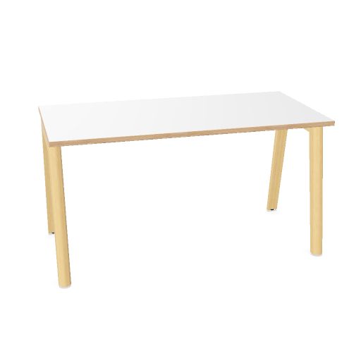 NOVA WOOD Schreibtisch | 1200 - 1800 mm, Massivholz-Gestell, Melamin