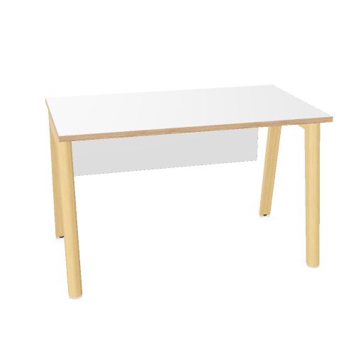 NOVA WOOD Schreibtisch | 1200 - 1800 mm, Massivholz-Gestell, Melamin