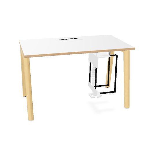 NOVA WOOD Schreibtisch | 1200 - 1800 mm, Massivholz-Gestell, Melamin