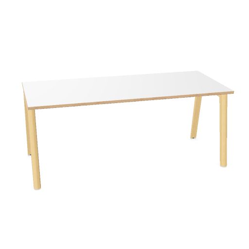 NOVA WOOD Schreibtisch | 1200 - 1800 mm, Massivholz-Gestell, Melamin