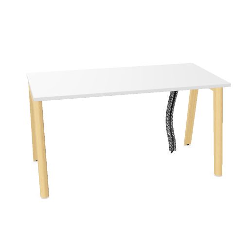 NOVA WOOD Schreibtisch | 1200 - 1800 mm, Massivholz-Gestell, Melamin