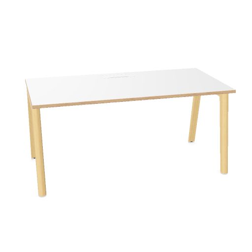 NOVA WOOD Schreibtisch | 1200 - 1800 mm, Massivholz-Gestell, Melamin