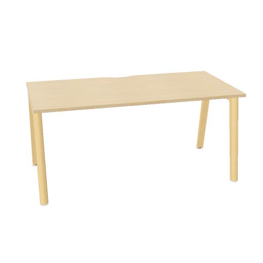 NOVA WOOD Schreibtisch | 1200 - 1800 mm, Massivholz-Gestell, Melamin