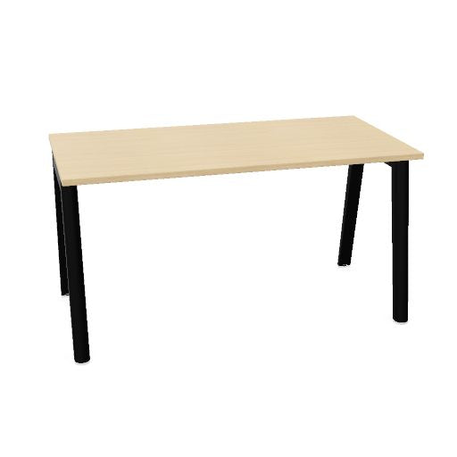 NOVA WOOD Schreibtisch | 1200 - 1800 mm, Massivholz-Gestell, Melamin