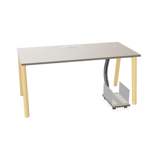 NOVA WOOD Schreibtisch | 1200 - 1800 mm, Massivholz-Gestell, Melamin