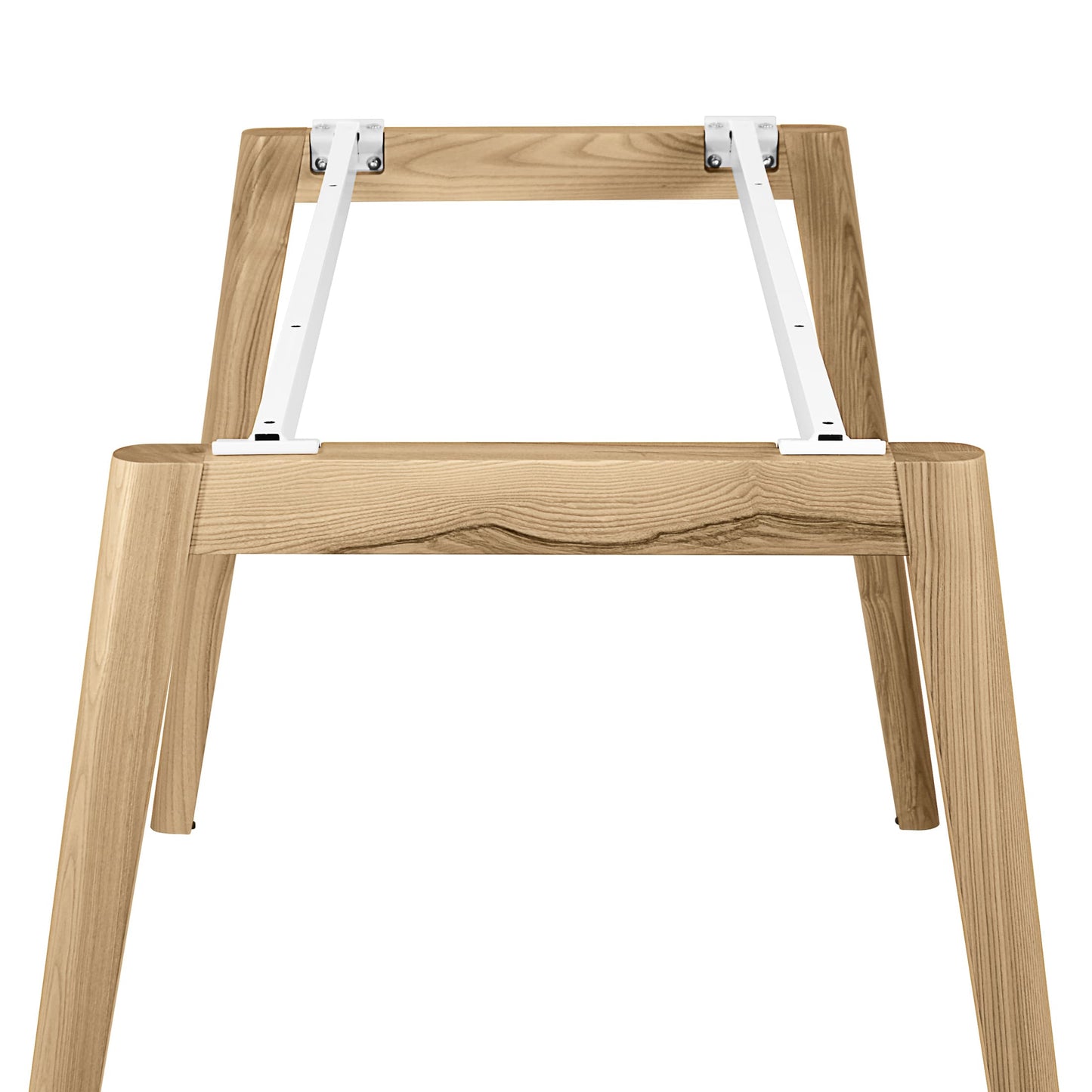 NOVA WOOD Schreibtisch | 1200 - 1800 mm, Massivholz-Gestell, Melamin