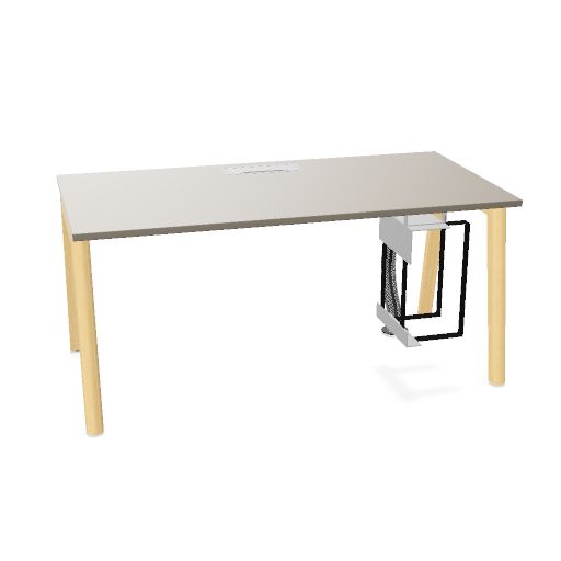 NOVA WOOD Schreibtisch | 1200 - 1800 mm, Massivholz-Gestell, Melamin