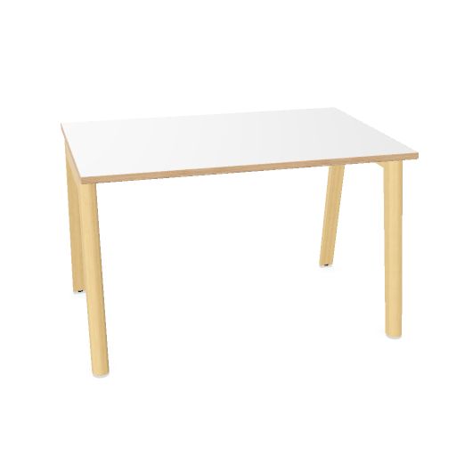 NOVA WOOD Schreibtisch | 1200 - 1800 mm, Massivholz-Gestell, Melamin