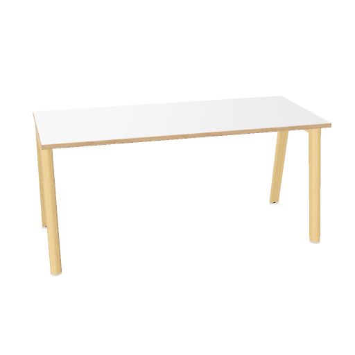 NOVA WOOD Schreibtisch | 1200 - 1800 mm, Massivholz-Gestell, Melamin