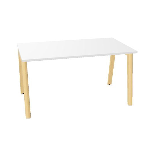 NOVA WOOD Schreibtisch | 1200 - 1800 mm, Massivholz-Gestell, Melamin