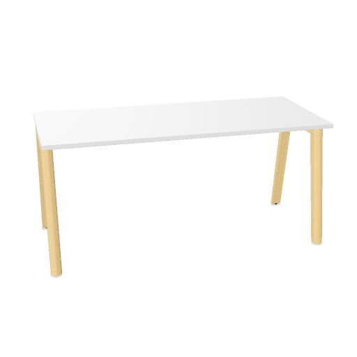 NOVA WOOD Schreibtisch | 1200 - 1800 mm, Massivholz-Gestell, Melamin