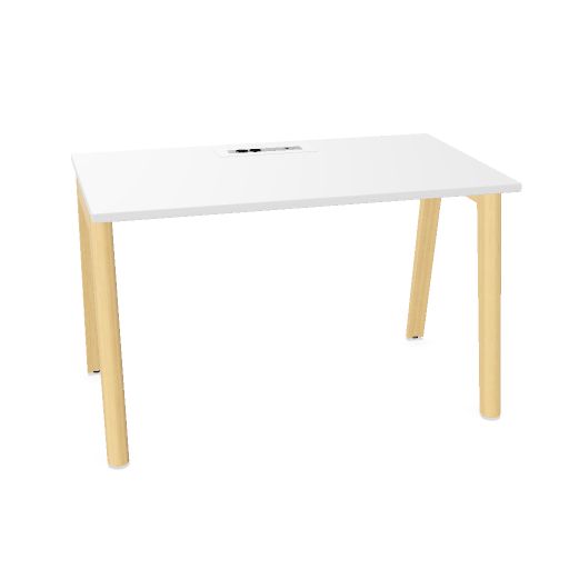 NOVA WOOD Schreibtisch | 1200 - 1800 mm, Massivholz-Gestell, Melamin