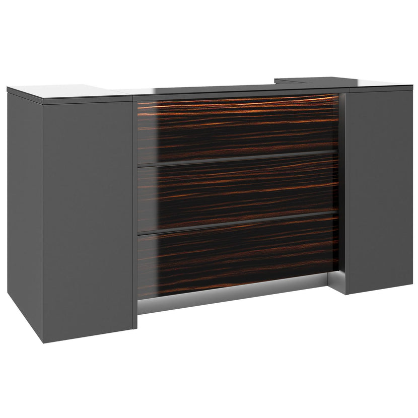 NOVUM Empfangstheke | 2000 - 2400 mm, Multicolor-LED-Beleuchtung, Anthrazit