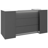 NOVUM Empfangstheke | 2000 - 2400 mm, Multicolor-LED-Beleuchtung, Anthrazit