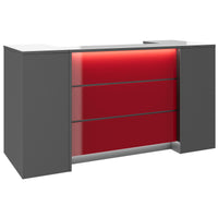 NOVUM Empfangstheke | 2000 - 2400 mm, Multicolor-LED-Beleuchtung, Anthrazit