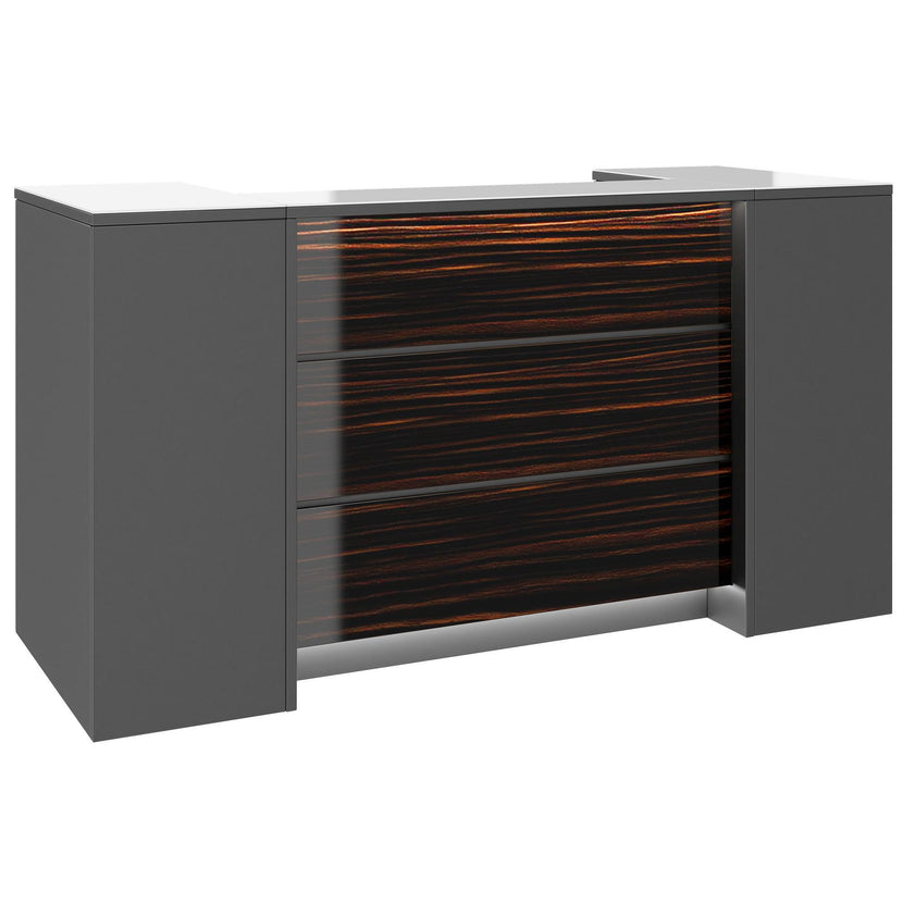 NOVUM Empfangstheke | 2000 - 2400 mm, Multicolor-LED-Beleuchtung, Anthrazit