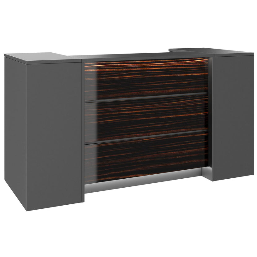 NOVUM Empfangstheke | 2000 - 2400 mm, Multicolor-LED-Beleuchtung, Anthrazit