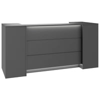 NOVUM Empfangstheke | 2000 - 2400 mm, Multicolor-LED-Beleuchtung, Anthrazit