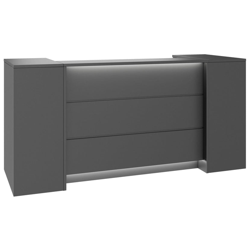 NOVUM Empfangstheke | 2000 - 2400 mm, Multicolor-LED-Beleuchtung, Anthrazit
