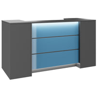 NOVUM Empfangstheke | 2000 - 2400 mm, Multicolor-LED-Beleuchtung, Anthrazit