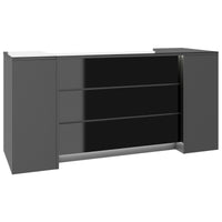 NOVUM Empfangstheke | 2000 - 2400 mm, Multicolor-LED-Beleuchtung, Anthrazit