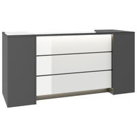 NOVUM Empfangstheke | 2000 - 2400 mm, Multicolor-LED-Beleuchtung, Anthrazit