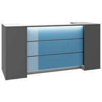 NOVUM Empfangstheke | 2000 - 2400 mm, Multicolor-LED-Beleuchtung, Anthrazit