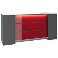 NOVUM Empfangstheke | 2000 - 2400 mm, Multicolor-LED-Beleuchtung, Anthrazit