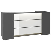 NOVUM Empfangstheke | 2000 - 2400 mm, Multicolor-LED-Beleuchtung, Anthrazit