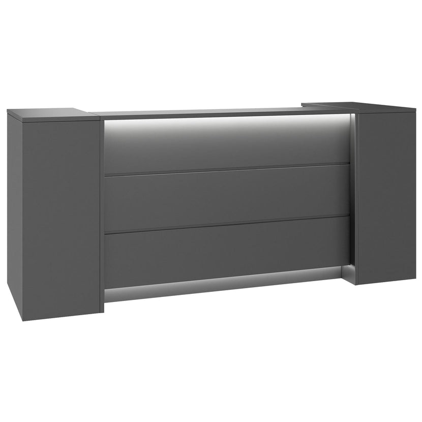 NOVUM Empfangstheke | 2000 - 2400 mm, Multicolor-LED-Beleuchtung, Anthrazit