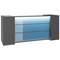 NOVUM Empfangstheke | 2000 - 2400 mm, Multicolor-LED-Beleuchtung, Anthrazit