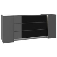 NOVUM Empfangstheke | 2000 - 2400 mm, Multicolor-LED-Beleuchtung, Anthrazit