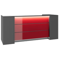 NOVUM Empfangstheke | 2000 - 2400 mm, Multicolor-LED-Beleuchtung, Anthrazit