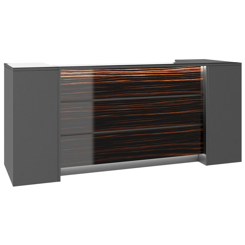 NOVUM Empfangstheke | 2000 - 2400 mm, Multicolor-LED-Beleuchtung, Anthrazit