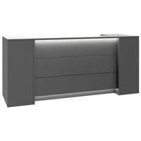 NOVUM Empfangstheke | 2000 - 2400 mm, Multicolor-LED-Beleuchtung, Anthrazit