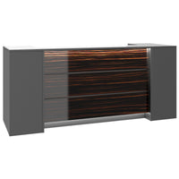 NOVUM Empfangstheke | 2000 - 2400 mm, Multicolor-LED-Beleuchtung, Anthrazit