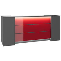 NOVUM Empfangstheke | 2000 - 2400 mm, Multicolor-LED-Beleuchtung, Anthrazit