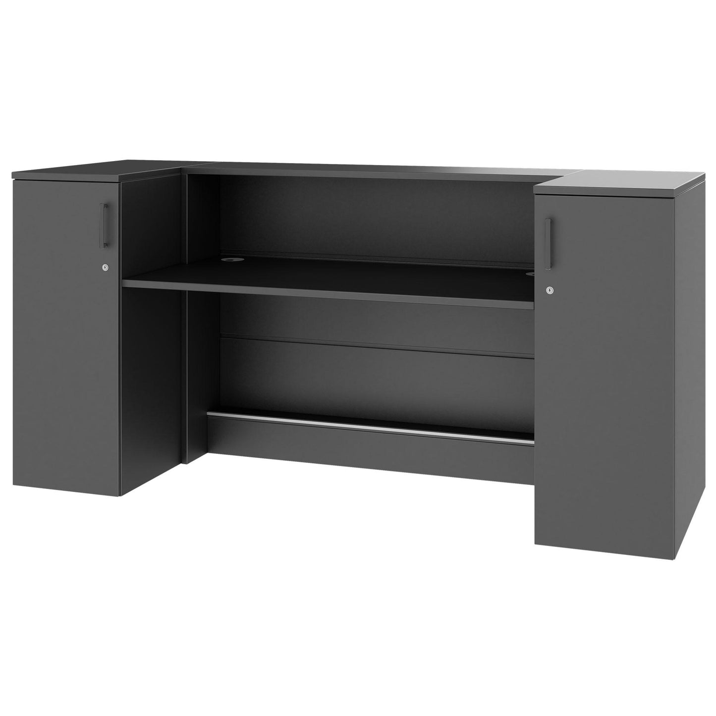 NOVUM Empfangstheke | 2000 - 2400 mm, Multicolor-LED-Beleuchtung, Anthrazit
