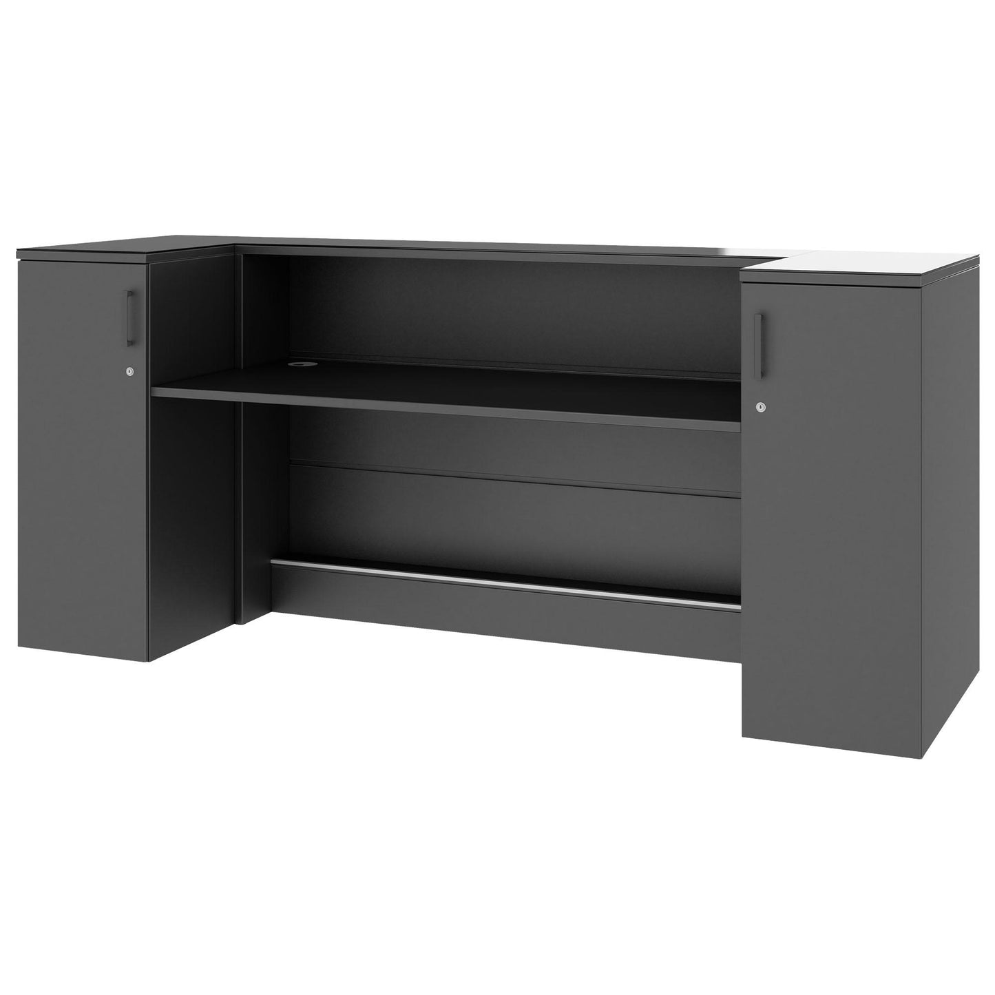NOVUM Empfangstheke | 2000 - 2400 mm, Multicolor-LED-Beleuchtung, Anthrazit