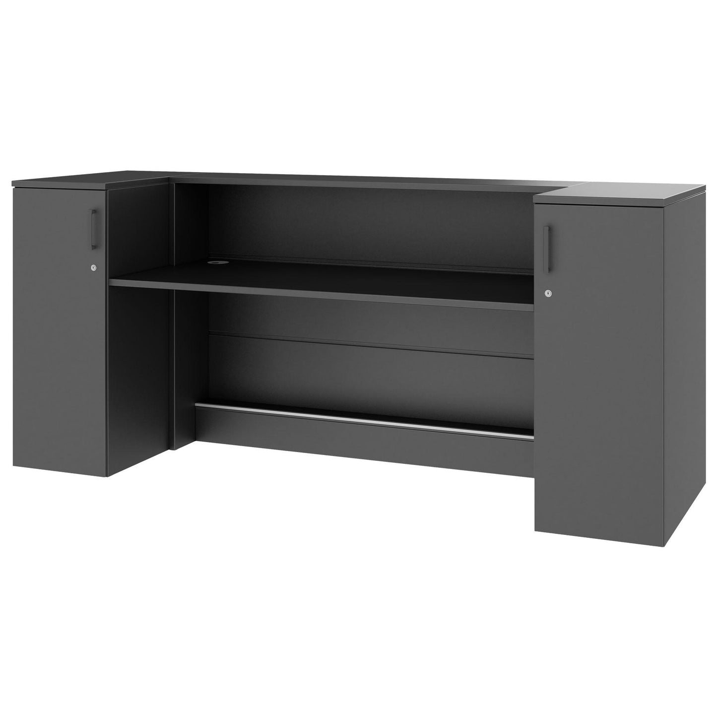 NOVUM Empfangstheke | 2000 - 2400 mm, Multicolor-LED-Beleuchtung, Anthrazit